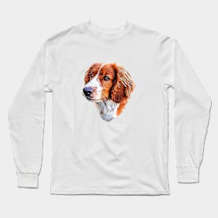 Welsh Springer Spaniel Dog Head Art Long Sleeve T-Shirt